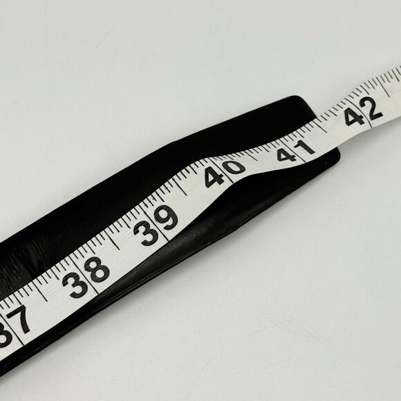 Genuine Leather Black Belt with Chrome Silver Buckle - Men’s US 36 - Picture 5 of 5